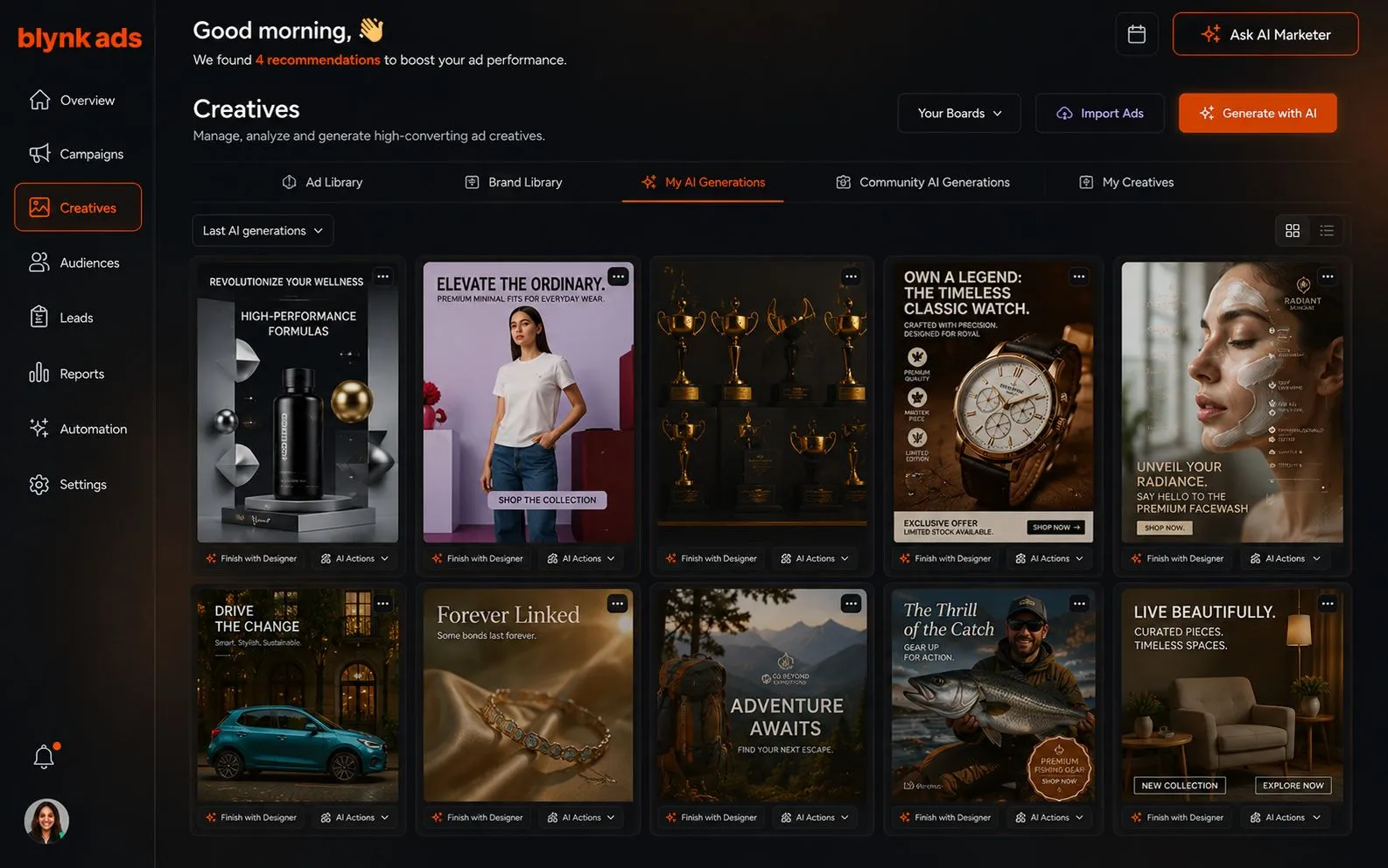 Creatives Dashboard